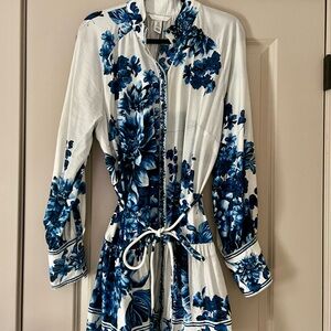 H&M Blue and White Floral Dress